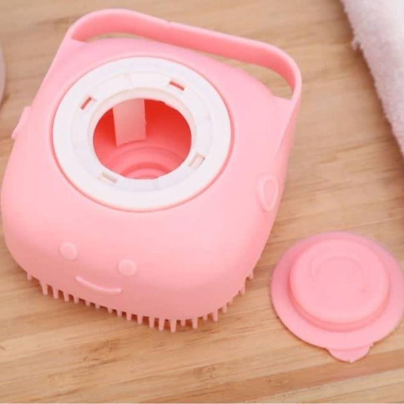 Pet Bath Brush, Silicone Massage Brush with Shampoodispenser, Ldeal Bath Accessories for Dogs & Cats Deerskin Thick Absorbent Pet Towel